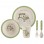 Creative Kids Pressed Bamboo Fibre Kid's Dinner Set with Green Trim (5 piece)